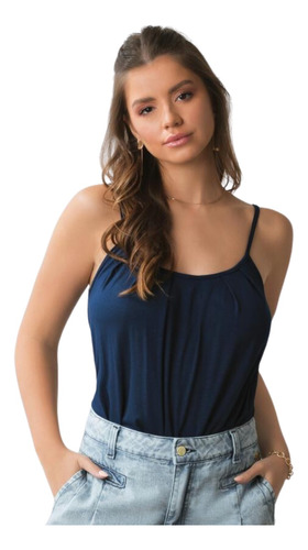 Blusa De Alça Feminina Em Viscose Com Elastano Verão