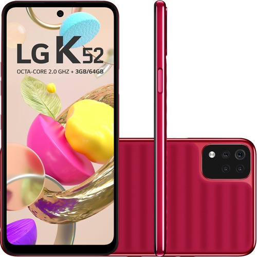 Smartphone K52 4g Tela 6,59'' 64 Gb 3gb Ram Vermelho LG