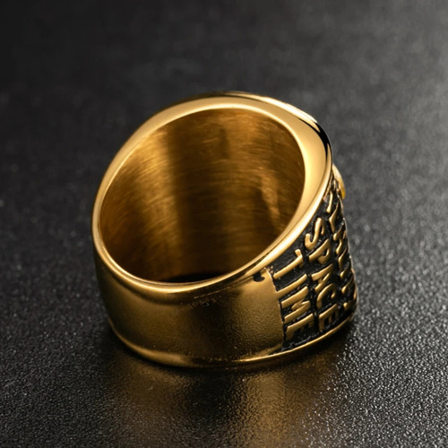 Anillo Color Oro Acero Inoxidable 6 Gemas Thanos Para Hombre