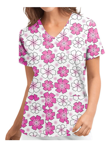 Camiseta Corta Para Mujer Con Uniforme De Enfermera Cuidador