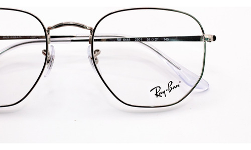 Lentes Ópticos Ray-ban Hexagonal Plateado Sin Graduar