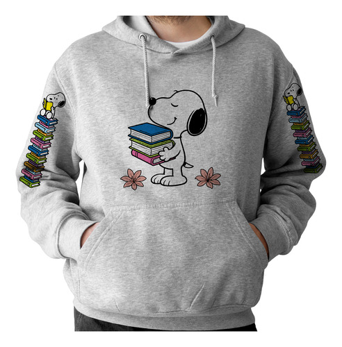 Sudadera Con Gorro Snoopy Libros Diseño En Mangas