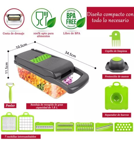 Sqd Rallador Y Cortador, Picador Manual De Verduras Y Frutas