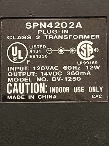 Transformador 14v 360ma Cargador Adaptador 12vdc Spn4202a