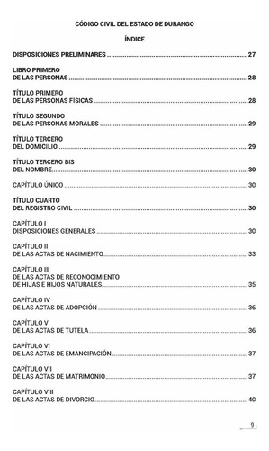 Legislación Esencial Civil De Durango 2025. Código Civil Y Leyes Complementarias En Materia Civil