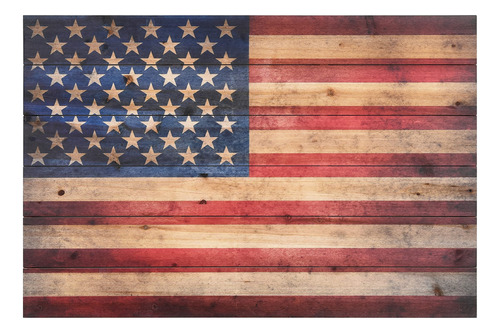 Impresión Digital De La Bandera Estadounidense En Arte...