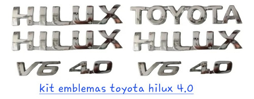 Kit Emblemas Toyota Hilux V6 4.0 6piezas