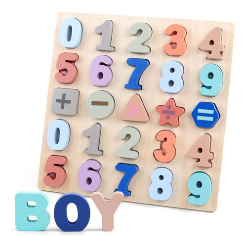 Brinquedos De Madeira Para Quebra-cabeças, 0 A 9 Números