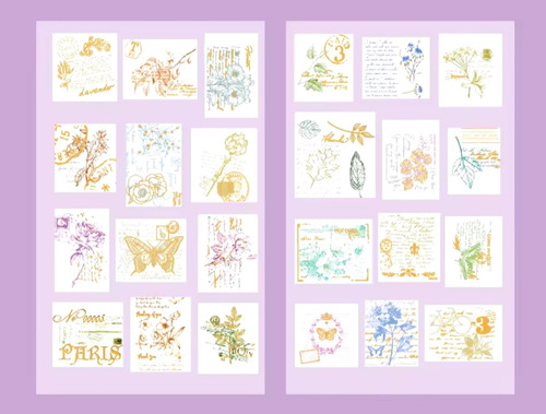 Paquete De 4 Sets De Pegatinas 2 Hojas C/u Scrapbook Journal