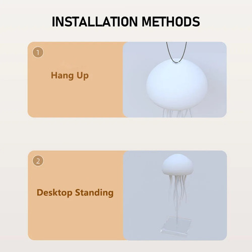 Lámpara Medusa Led Rgb Nocturna Flotante Recargable Usb Blanco