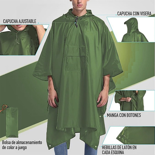 Ponchos Chubasquero Capa Impermeable Portátil Para Adultos