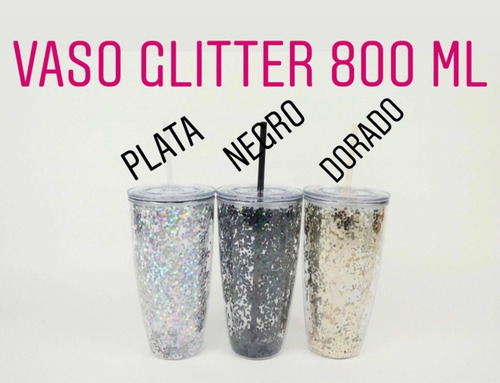 Vaso Glitter Mayoreo 60 Pzas Mayoreo