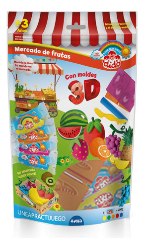 Set De Masa Infantil Dido Mercado De Frutas Con Cortantes 3d