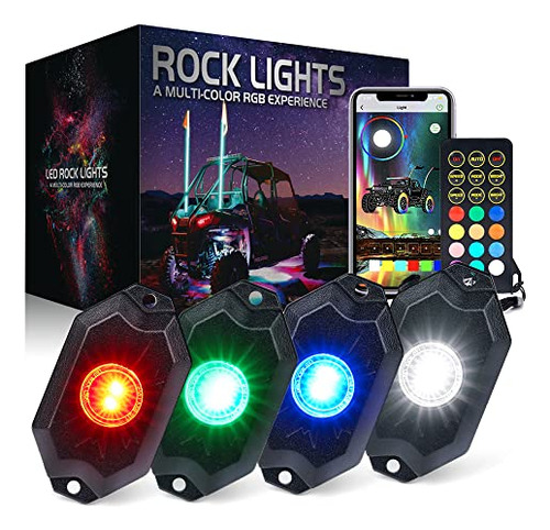 Rgbw Led Rock Lights Kit With Bluetooth & Wireless Remo...