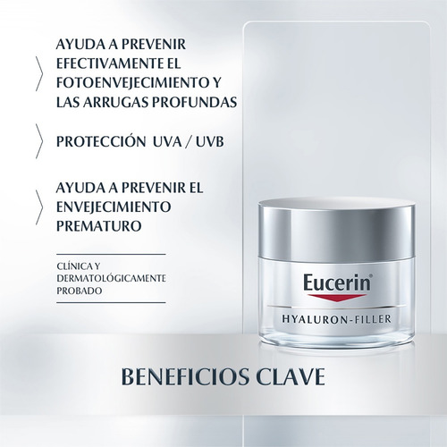 Imagen 2 de 6 de Crema Antiarrugas Día Fps15+ Eucerin Hyaluron Filler 50 Ml