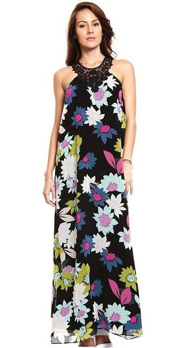 Vestido Guess Markel Maxi Dress F9i3 Negro-floral