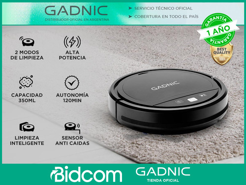 Aspiradora Robot Gadnic Sensor Anti Caída 2 Modos Limpieza