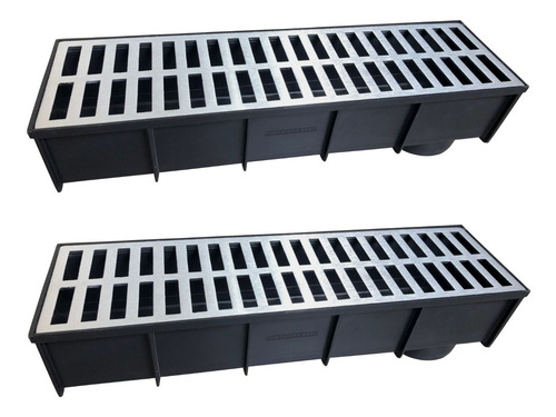 2 Caixa Coletora Linear Pluvial C/ Grelha Alumínio 137x484mm