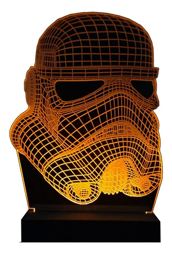 Lámpara Acrílico Led Star Wars Trooper Velador 220v Regalo