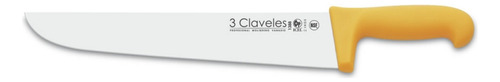 Cuchillo 3 Claveles # 1388 Polip. Amarillo 30 Cms Carnicero