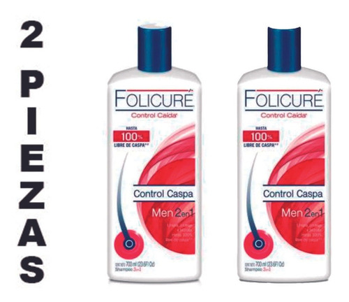 Shampoo Folicuré Control Caspa Men,control Caída,2