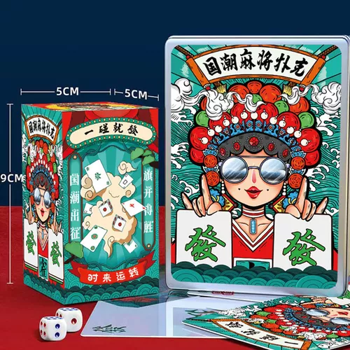 Mahjong Jogando Cartas 144 Telhas Jogo De Tabuleiro Mahjong