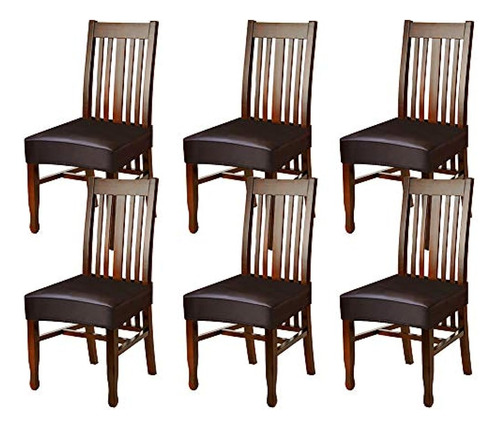 ~? Fuloon Dining Chair Covers Set Of 6, Solid Pu Leather Wat