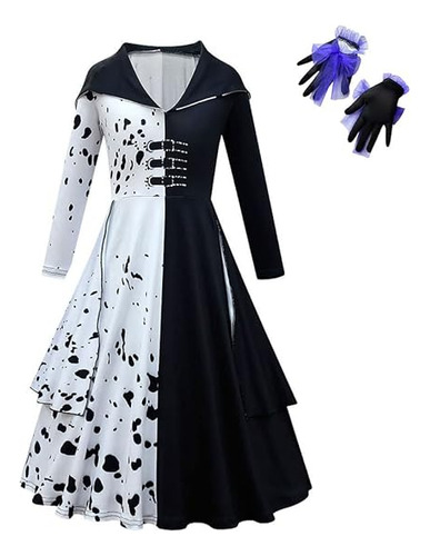 Girls Devil Costume Dress Cosplay Outfits With Gloves 7 15y