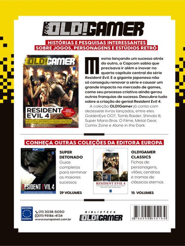 Bookzine Old!gamer Volume 17: Resident Evil 4, De Editora Europa. Editorial Europa, Capa Mole Em