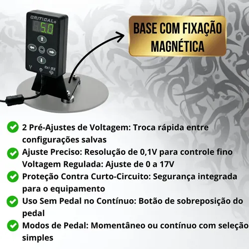 Fonte Digital Critical Cx1 G2 Tatuagem 4a 0-18v Para Tattoo