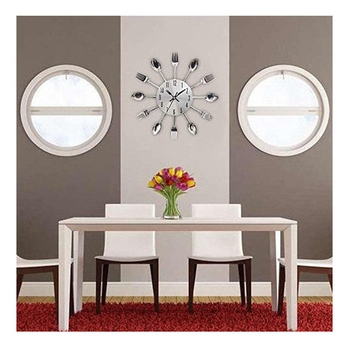 Reloj De Pared De Cocina Con Cucharas Y Tenedores, Big Deco
