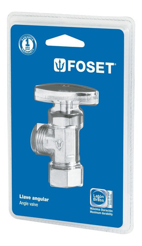 Llave Angular Barrilito Sin Contratuerca Foset 49104 Color Plateado
