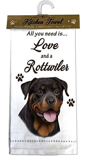 E Y S Mascotas 700 - 33 Rottweiler Paños De Cocina Color Bl