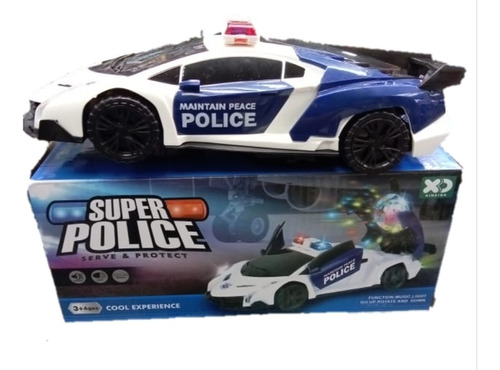 Carro De Policía Juguete Con Luces De Discoteca Con Pilas 
