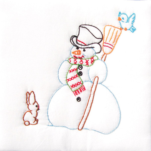 Colcha Color Blanco Sello Bloque 9 X9  12 Pkg-snowman