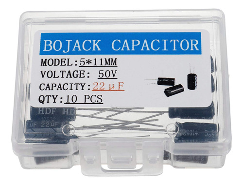 Bojack 5x11mm 22uf 50v 22mfd 50voltage ±20% Capacitores Elec