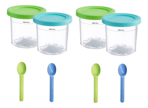 4 Tazas De Pintas De Helado Para Ninja- Creami Nc299amz/nc30