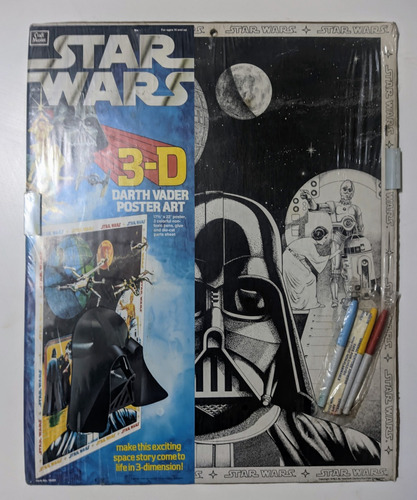 Star Wars Original 1977 Darth Vader Poste Art 3d Completo