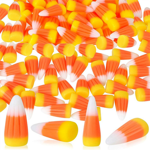 50 Unidades De Resina De Halloween Candy Corn Artificial 3d