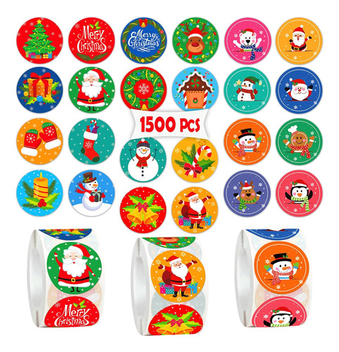 Partywind 1500 Pcs Pegatinas Navideñas Para Kds, Etiquetas A