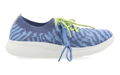 Sneaker Pasqualini Eco-amarilis Azul Print Para Dama