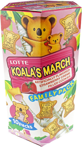 Lotte Koala's March Cookie Con Crema De Fresa, 6.89 Onzas (p