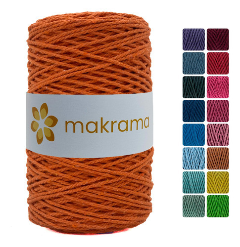 Cuerda Cordón De Algodón Para Macramé 2mm 500g Colores Color Naranja