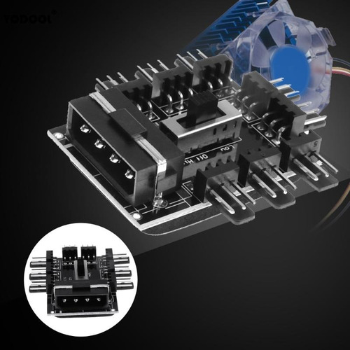 Imagen 4 de 7 de Extensión Spliter Fan Hub 3pin Con 8 Puertos Conector Molex
