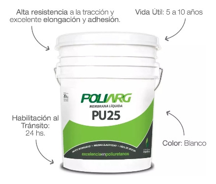 Membrana Liquida Con Poliuretano Poliarg Pu 25 X 20 Kg