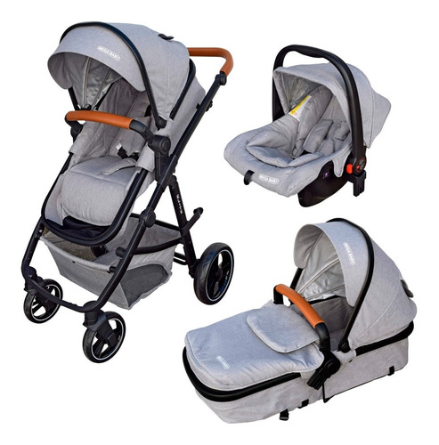 Imagen 1 de 6 de Coche Mega Baby Bebe Convertible 3 En 1 Con Huevito Y Moises