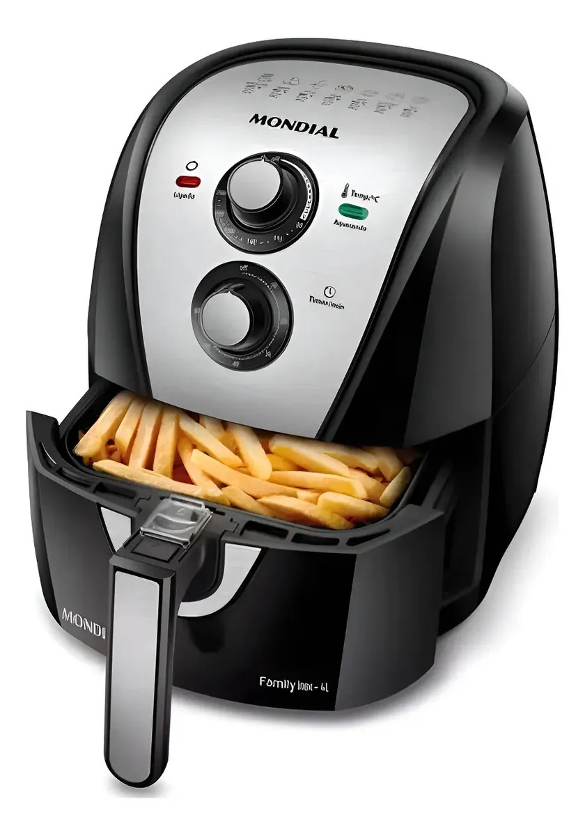 Fritadeira Air Fry Mondial 4l 1500w + Processador Triturador Preto