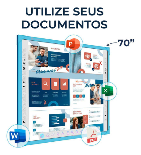 Lousa Interativa Digital Touch Unionboard 70 Polegadas Azul