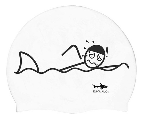 Gorras Natación Adulto Modelo Apuro - Escualo Color Blanco Diseño De La Tela Estampada Talla Unitalla