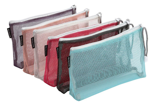 Bolsa De Aseo Portátil Multicolor De Malla De Nylon